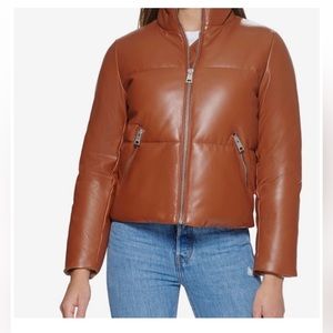 Levi Faux Leather Puffer Jacket